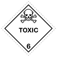 Gefahrgut-Etikette 6.1 Papier, Label 6 mit Text