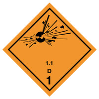 Gefahrgut-Etikette 1.1 D Papier, Label 1.1 ohne Text