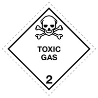 Gefahrgut-Etikette 2.3 Papier, Label 2 mit Text