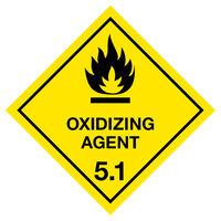 Gefahrgut-Etikette 5.1 PE, Label 5.1 mit Text