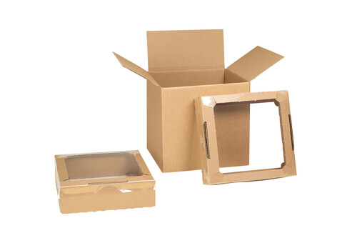 Sezione di una confezione Emba-Swing composta da una scatola esterna e da due intercalari con pellicola