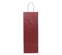 sacchetto in carta con manici ritorti, rosso vinaccia, 140 x 80 x 390 mm