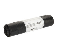 Abfallsack LDPE 40 my, 60l, schwarz, mit Zugband