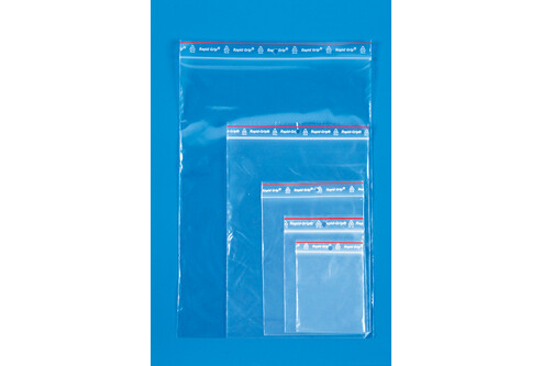5 sachets plastique zip neutres de 5 formats différentes