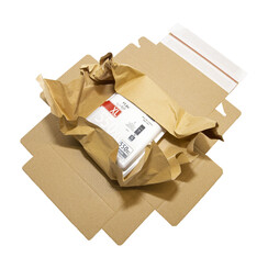 Versandkarton Paperpac mit integriertem Papierpolster